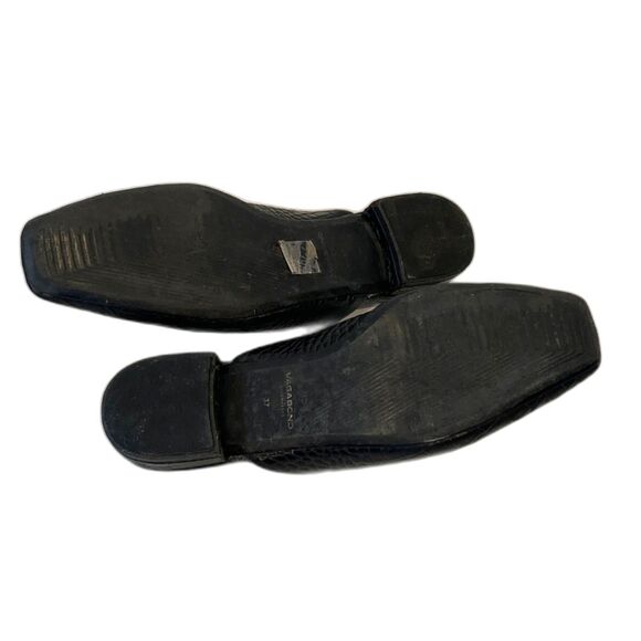 Vagabond Shoemakers Black Leather Square Toe Mules Size 37 Crocodile Embossed - Picture 9 of 11